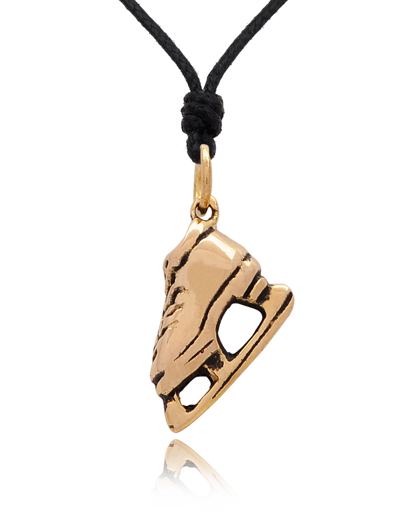 Ice Skating Shoes Sterling Silver Pewter Gold Brass Charm Necklace Pendant Jewelry