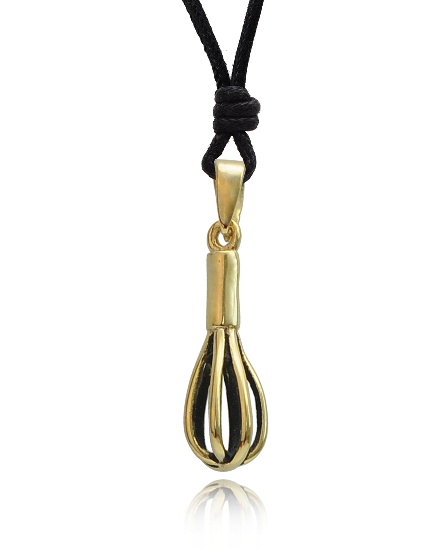 Cute Egg-beater  Brass Charm Necklace Pendant Jewelry With Cotton Cord