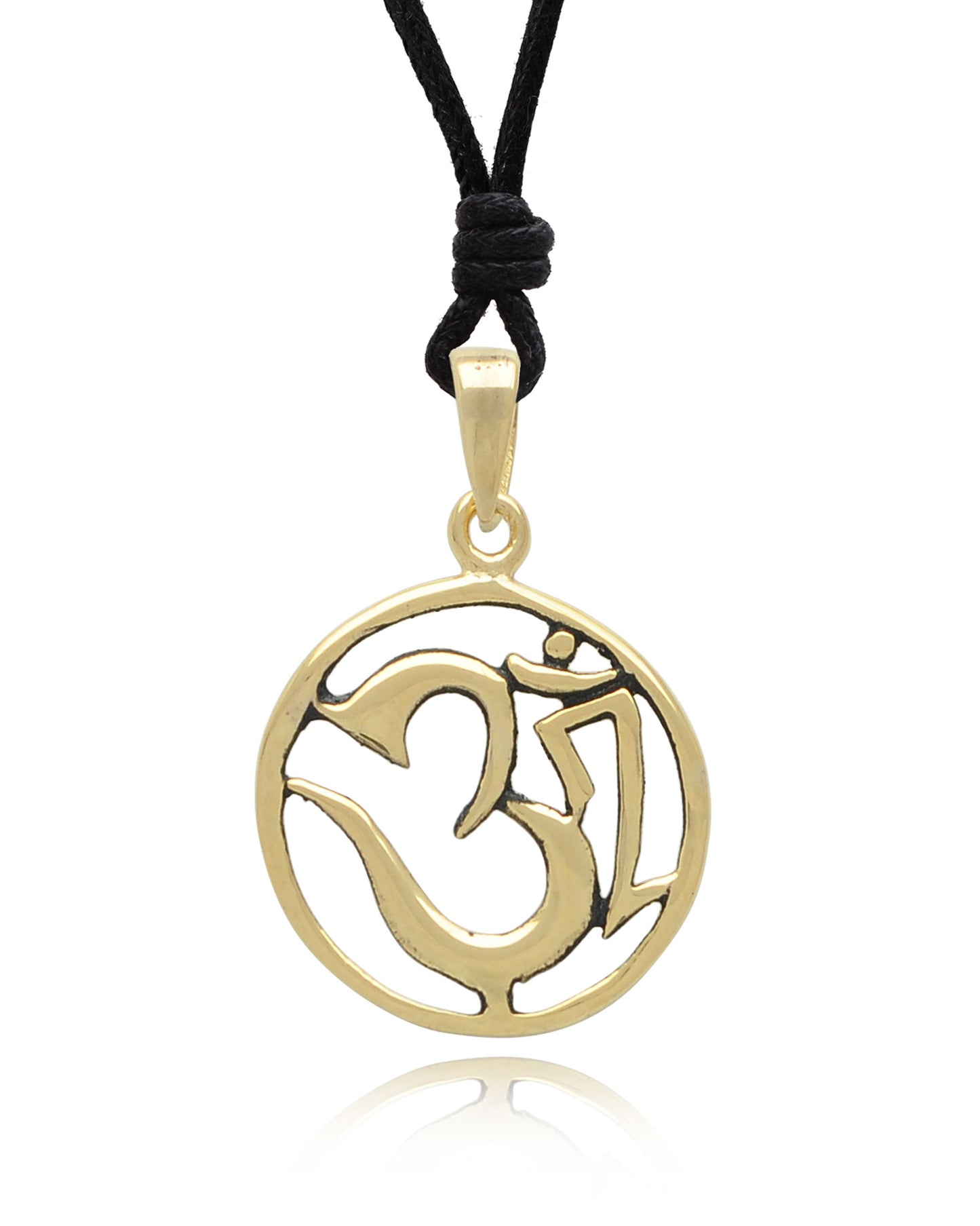 Hindu Aum Ohm Om 92.5 Sterling Silver Pewter Brass Charm Necklace Pendant Jewelry
