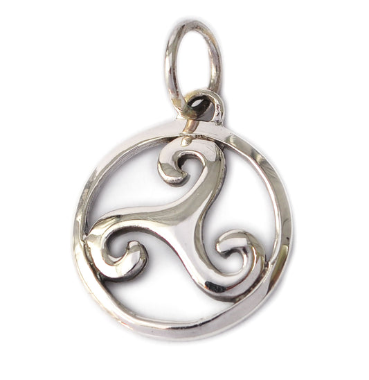 Trilogy Triquetra Wave 92.5 Sterling Silver Gold Brass Necklace Pendant Jewelry