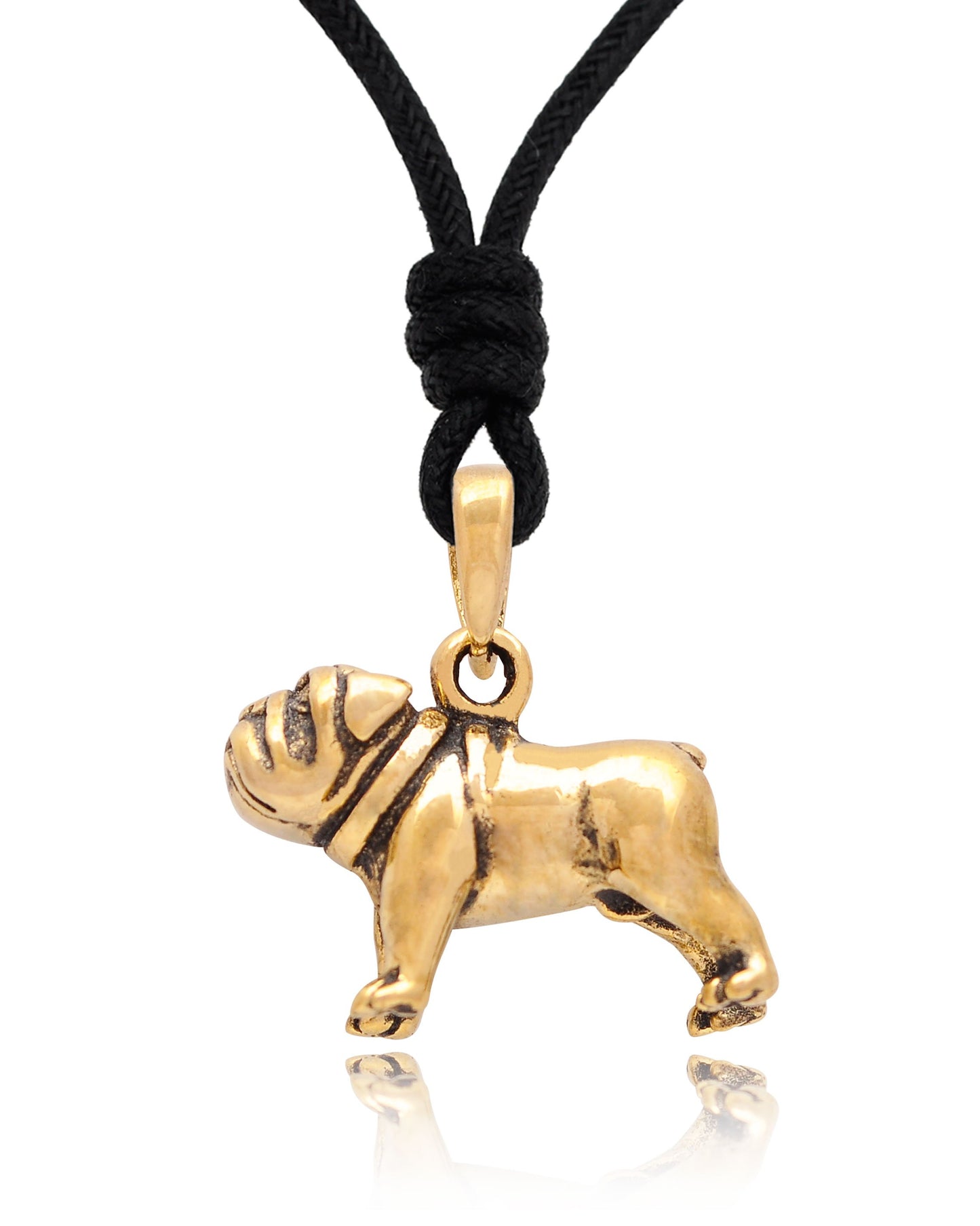 Mini Cute Pug 92.5 Sterling Silver Charm Necklace Pendant Jewelry