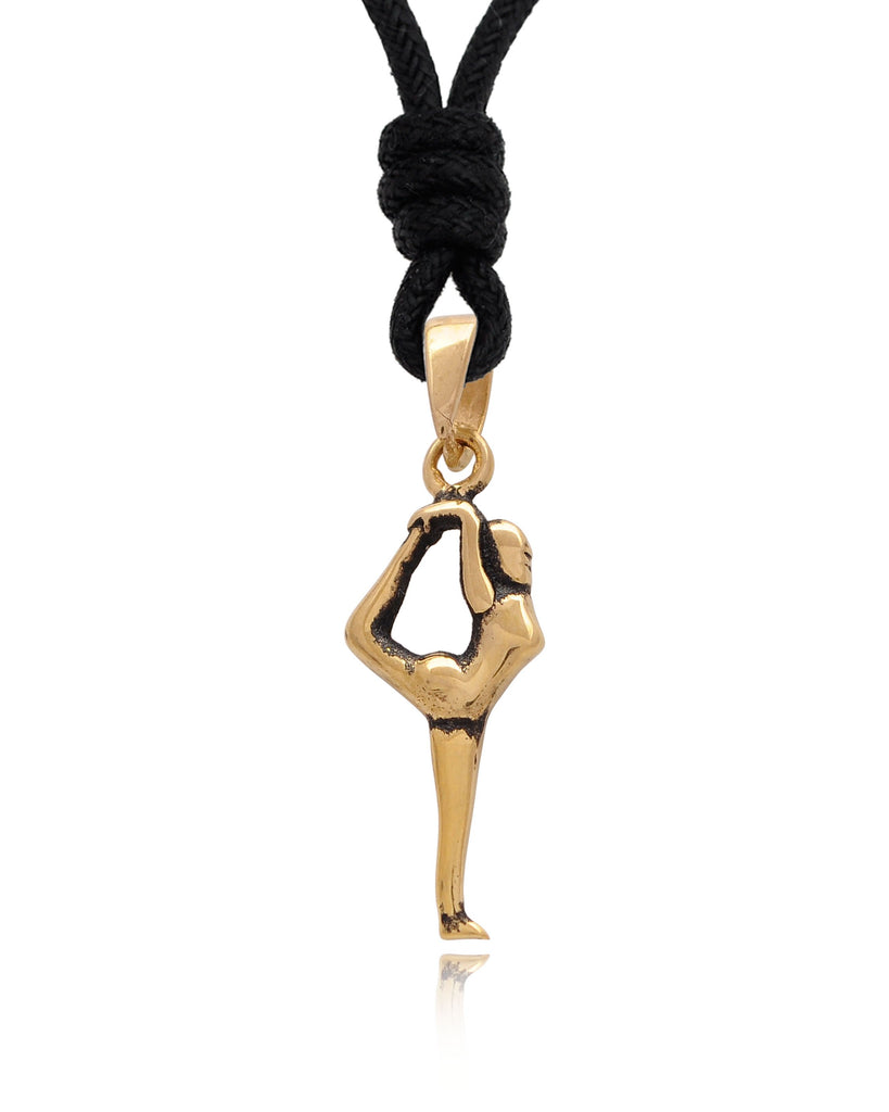 Yoga Pose 92.5 Sterling Silver Gold Brass Charm Necklace Pendant Jewelry
