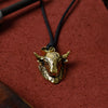 Bison Head 92.5 Sterling Silver Gold Brass Pendant Necklace Jewelry