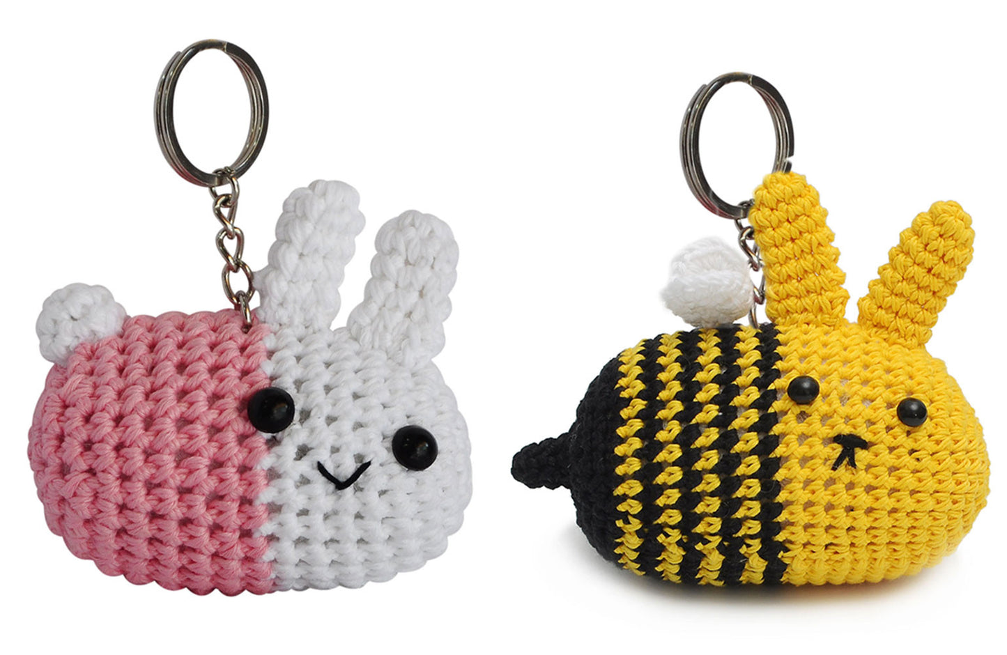 Bunnies Handmade Amigurumi Stuffed Animal Toys Keychains Keyrings VKC