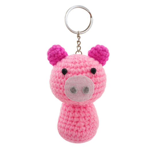 Pig Handmade Crochet Stuffed Keychains Keyrings VKC