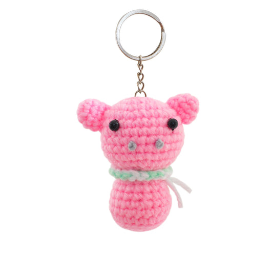 Pig Toy Handmade Crochet Stuffed Keychains Keyrings VKC