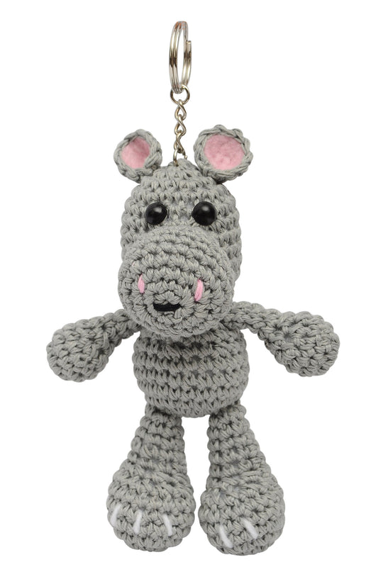 Handmade Amigurumi Crochet Stuffed Hippo Toys Keychains Keyrings VKC