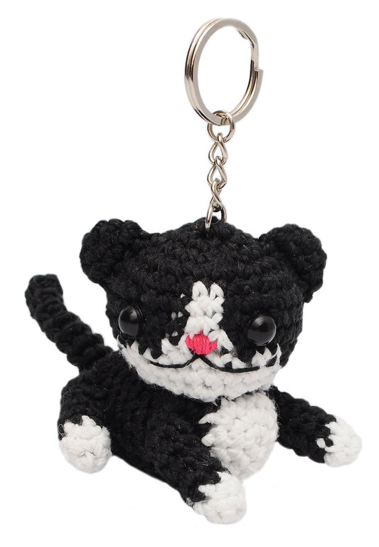 Cat Toy 2 Handmade Crochet Stuffed Keychains Keyrings VKC