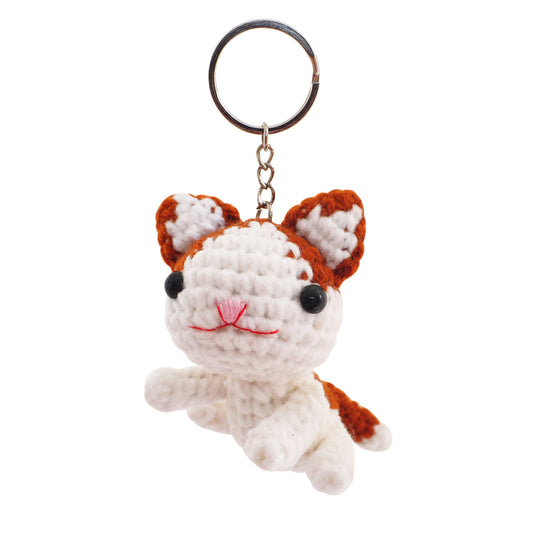 Cat Toy Handmade Crochet Stuffed Keychains Keyrings VKC
