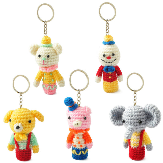 Amigurumi Stuffed Set of Finger Puppets Toys Keychains Keyrings VKC
