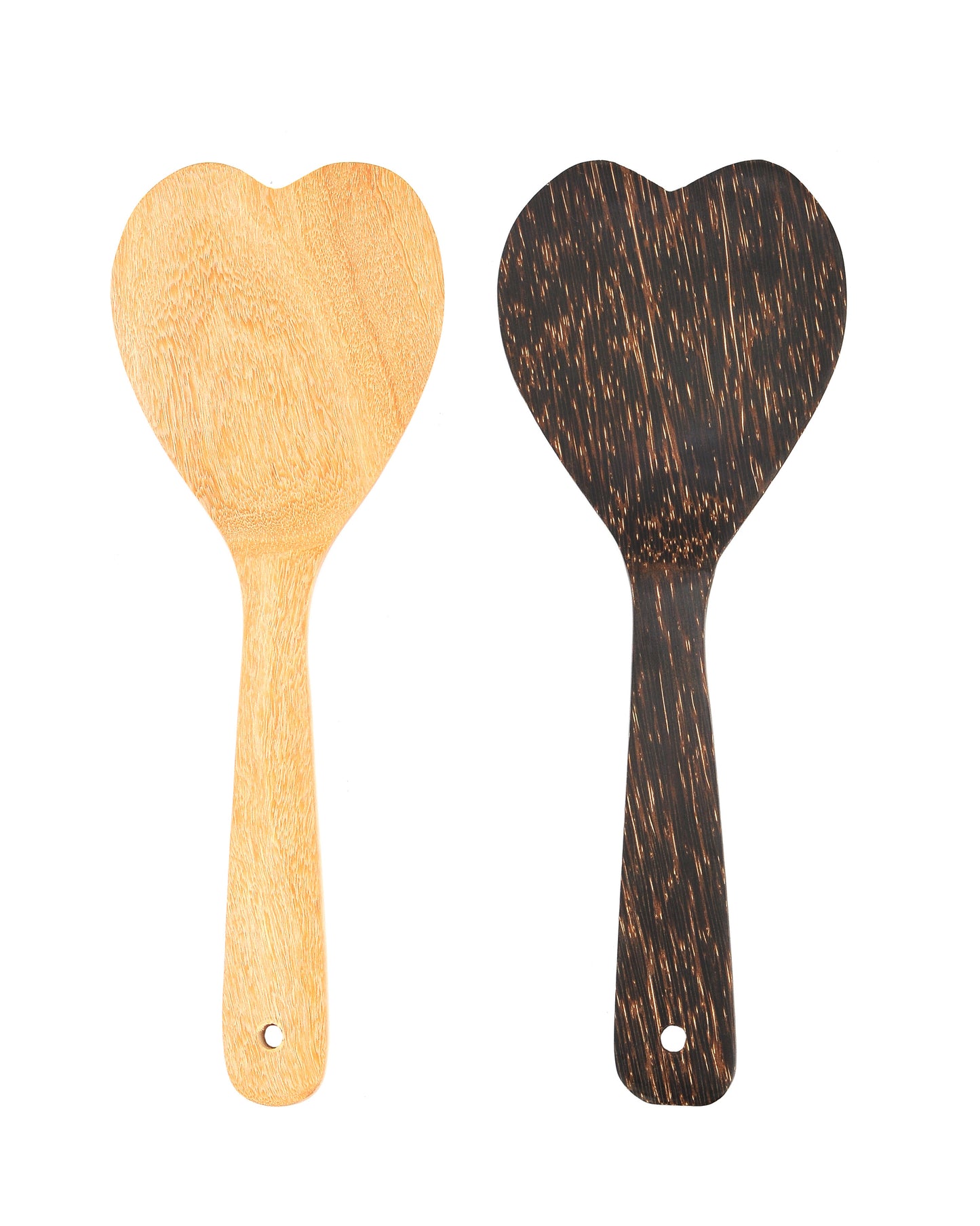 A Handcrafted Coconut Wood Heart-Shape Mini Spatula - Great Addition To Your Kitchen