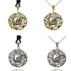 Phoenix Dragon Yin Yang 92.5 Sterling Silver Golden Brass Pewter Necklace Pendant