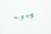Natural Blue Topaz Stud Earrings, Handmade Silver Studs, 925 Sterling Silver Earrings, Gift for her, Blue Gemstone Studs, Blue Topaz Earring