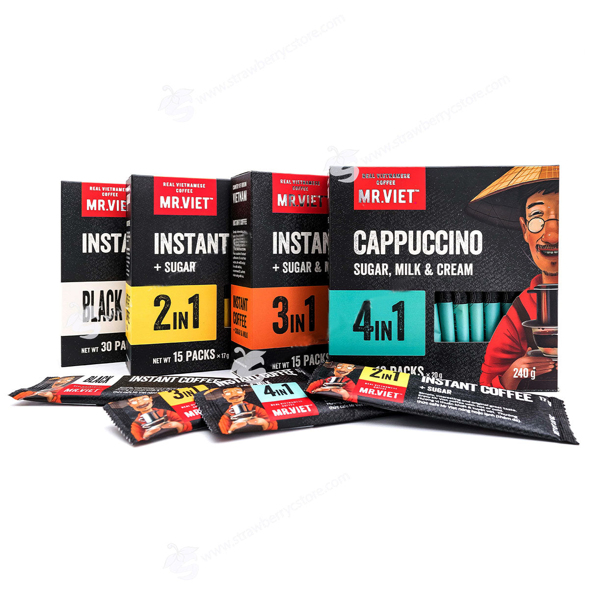 Mr. Viet Vietnamese Instant Coffee  4in1 / 3in1 / 2in1 Cappuccino / Black Americano/ Ginsheng Coffee