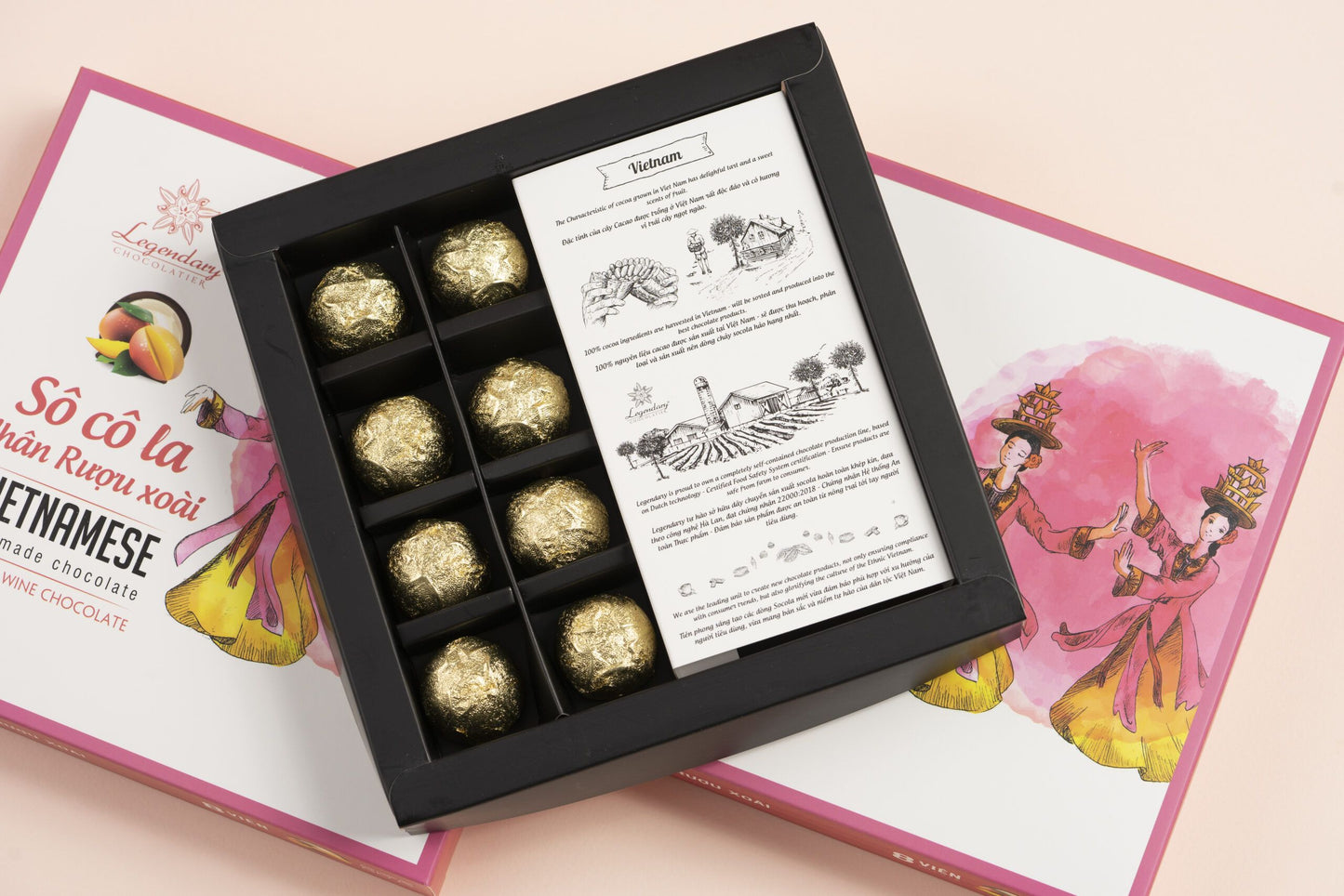 Legendary Chocolatier – Mango Wine Chocolate– Vietnam Zoom Gift Sets 8 Pieces