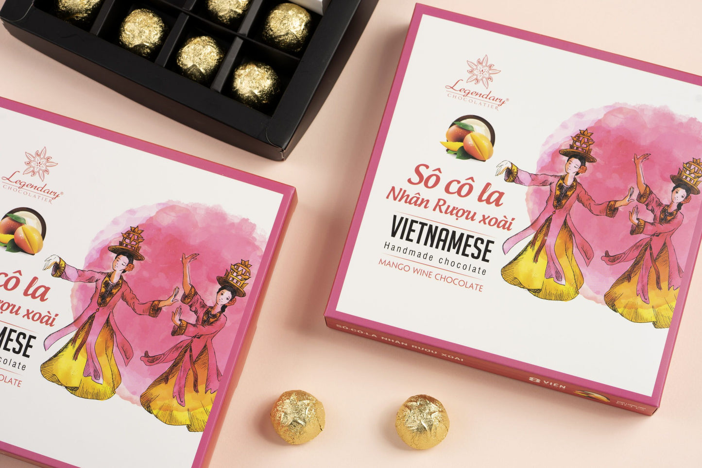 Legendary Chocolatier – Mango Wine Chocolate– Vietnam Zoom Gift Sets 8 Pieces