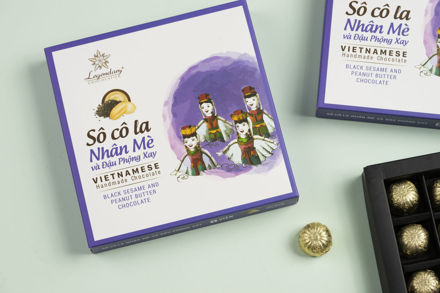 Legendary Chocolatier – Black Sesame And Peanut Butter Chocolate– Vietnam Zoom Gift Sets 8 Pieces